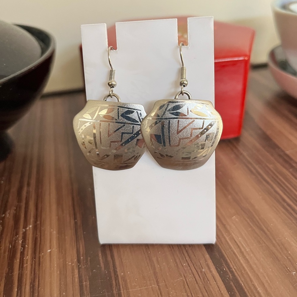 Geometric Silver Southwestern earrings